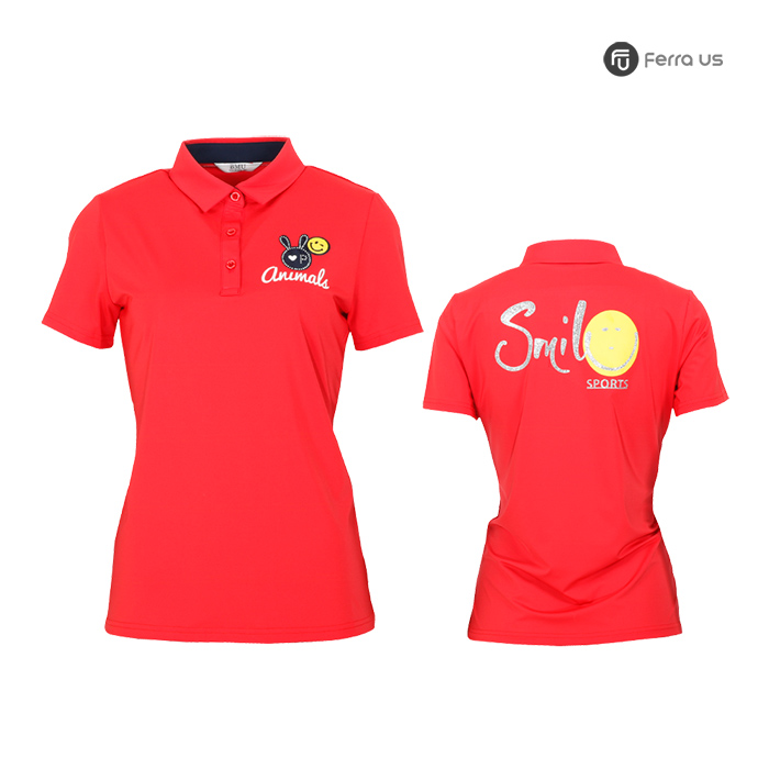 페라어스 여성 골프 스마일 반팔 티셔츠 ATBU5054R9