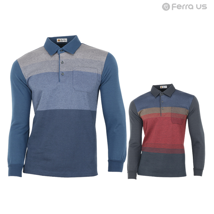 페라어스 남성 골프 컬러배색 기모 티셔츠 CTNE2062W1