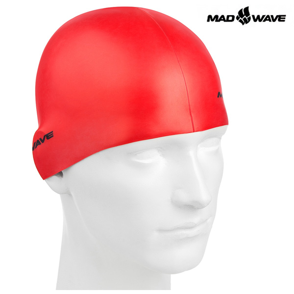 METAL SILICONE SOLID(RED) MAD WAVE 실리콘 수모 수영모