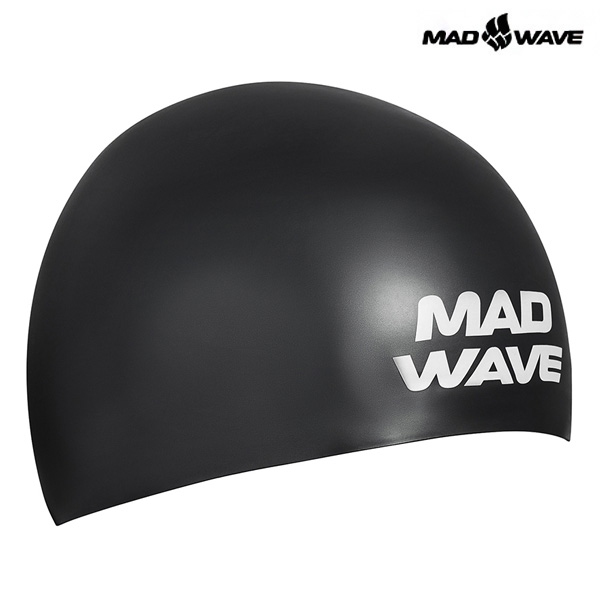 SOFT FINA APPROVED-BLACK MAD WAVE 실리콘 수모 수영모