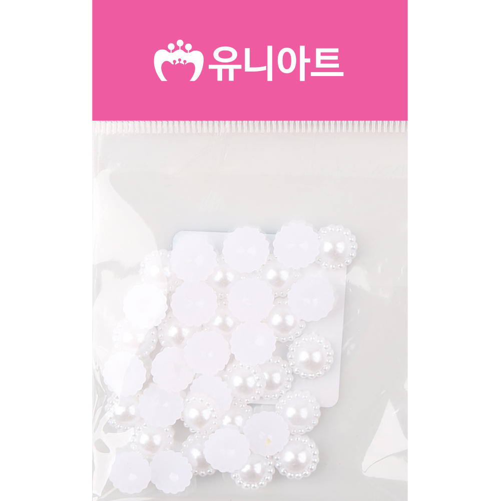 [아트공구][유니네1612]1000 반쪽진주 꽃 10mm 흰색